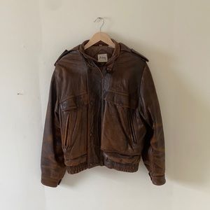 Vintage Brown Leather Jacket by Adam Spencer